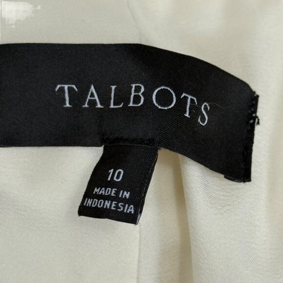 Talbots Ivory Womens Boiled Wool Blend Suit Jacket Blazer Career Classic sz 10 - Picture 16 of 16